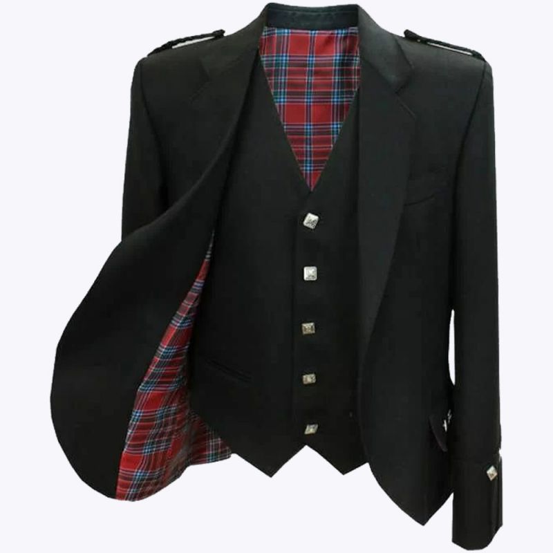 Argyll Kilt Jacket and Vest Lined with Tartan