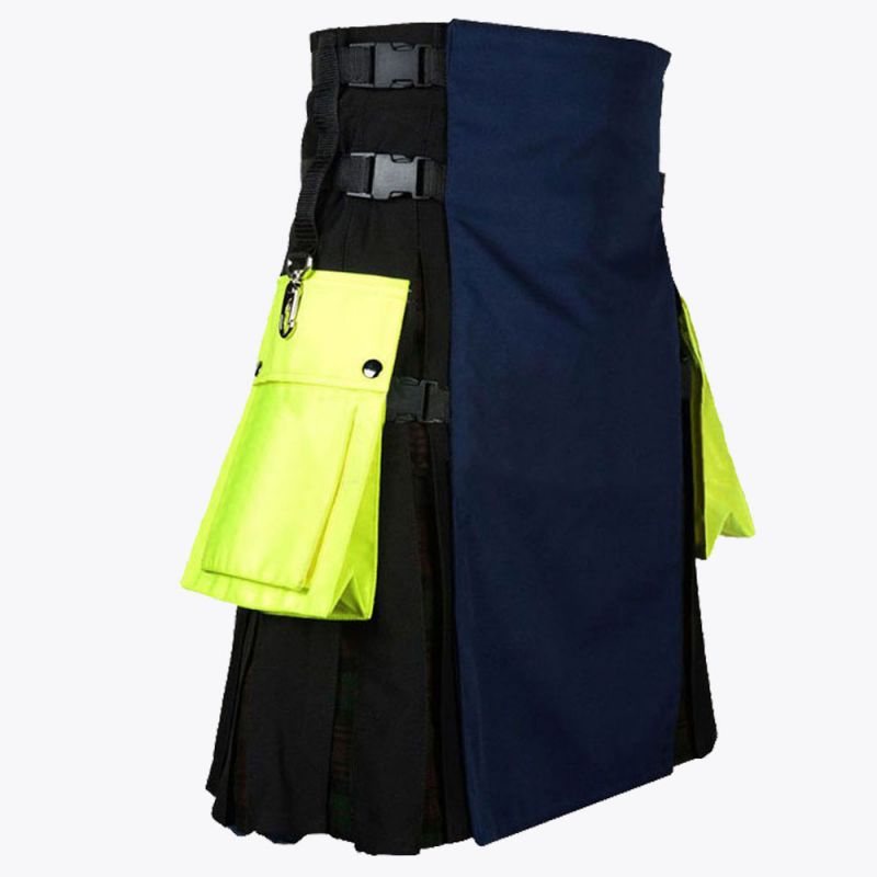 Black and Blue Hybrid Utility Kilt
