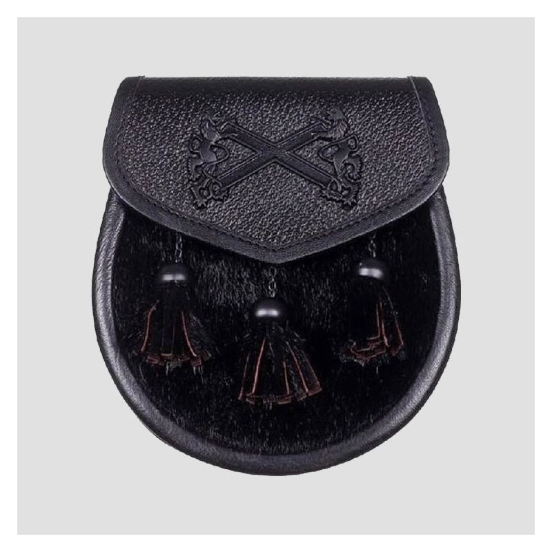 Black Enamel Semi Dress Lion Sporran