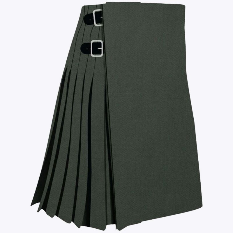 Black Weathered Plain Colored Tartan Kilt Black Weathered Plain Colored Tartan Kilt