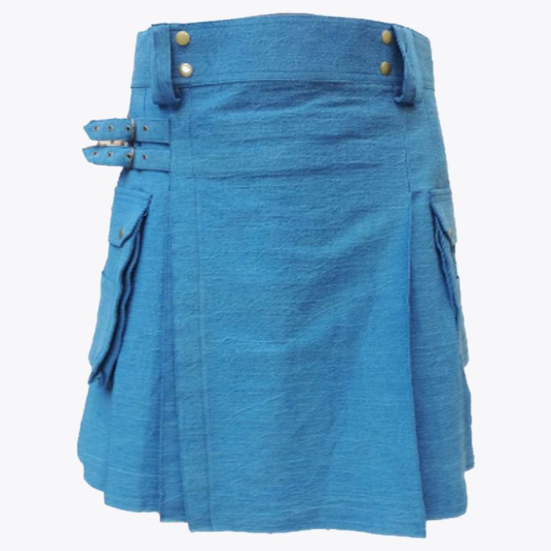 Blue Denim Kilt For Men
