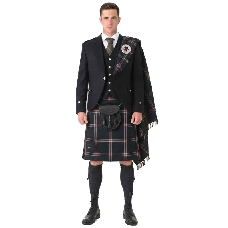 Dark Hebridean Purple Tartan Kilt Outfit
