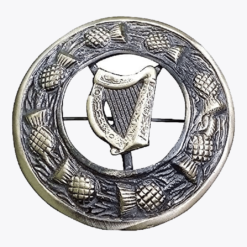 Antique Irishharp Kilt Brooch