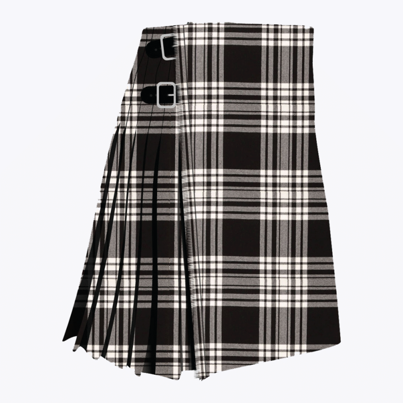 Menzies Black & White Modern Tartan Kilt