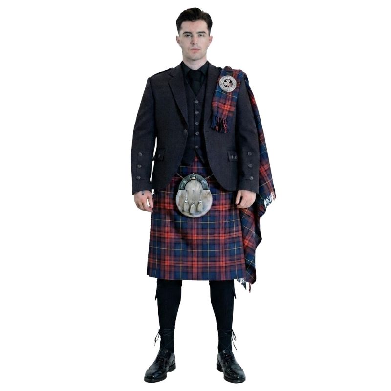 Spirit of the Clyde Tartan with Charcoal Argyll Jacket Kilt Outfit