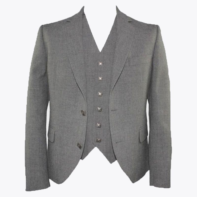 Tailored Grey Argyll and Waistcoat Set