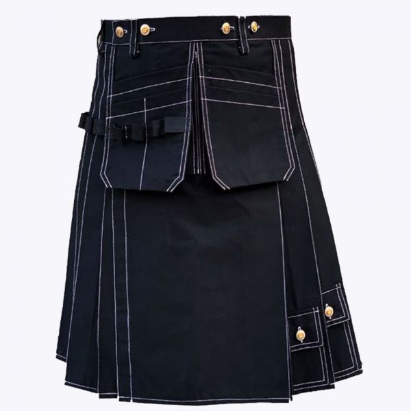 Black Working Kilt For Men
