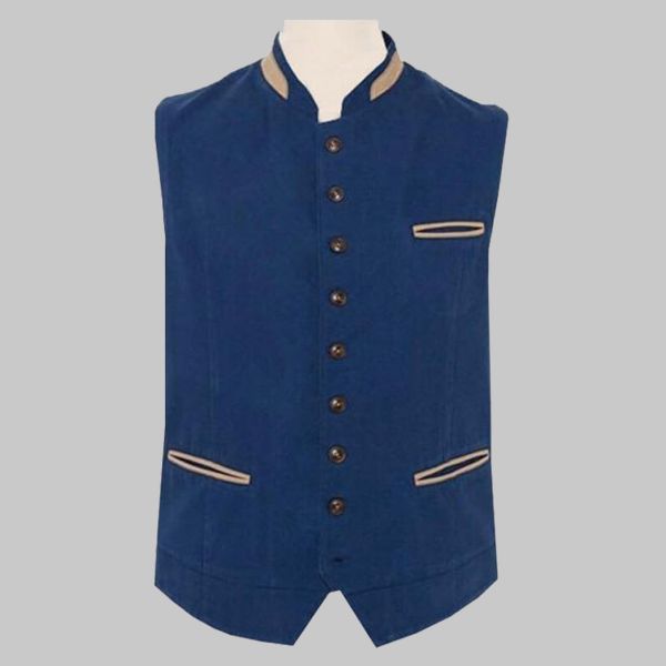 Canvas Austrian Tirol Waistcoat Blue