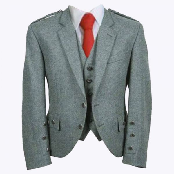 Lovat Green Argyle Tweed Kilt Jacket And Vest