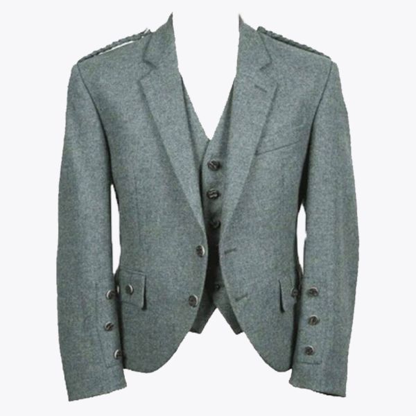 Mens Lovat Green Argyle Kilt Jacket And Vest