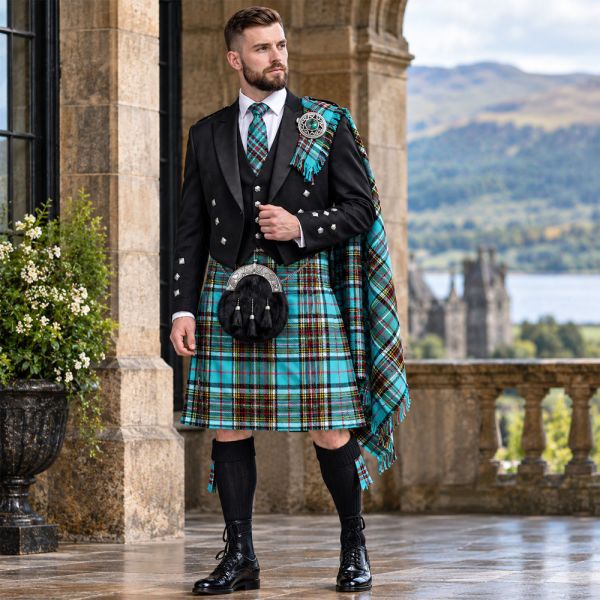 Anderson Muted Tartan Kilt With Prince Charlie jacket
