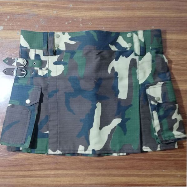 Woodland Camo Kilt with Pockets
